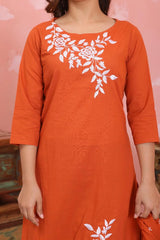 Kurta Palazzo Set – Pure Cotton | Discharge Dye Print with Embroidery