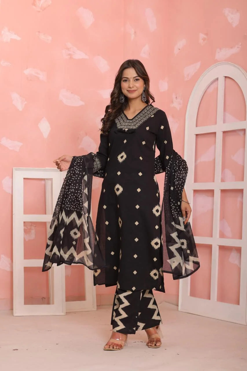 Cotton Kurta | Discharge Print with Handwork Detailing | Elegant & Comfortable