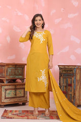 Kurta Palazzo Set – Pure Cotton | Discharge Dye Print with Elegant Embroidery