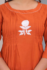 Kurta Palazzo Set | Discharge Dye Print | Pure Cotton | Embroidered Design