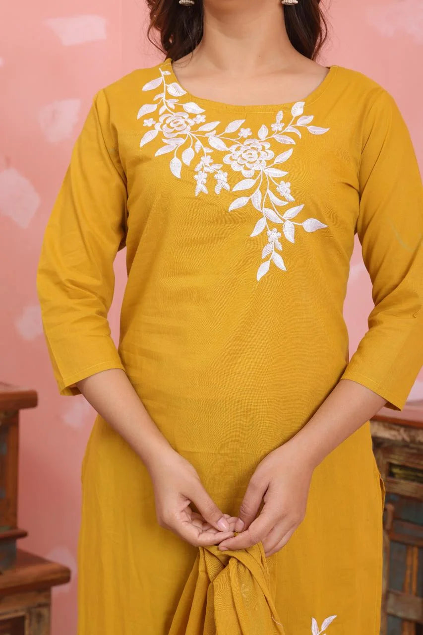Kurta Palazzo Set – Pure Cotton | Discharge Dye Print with Elegant Embroidery
