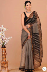Hand Block Printed Kota Doriya Saree 16