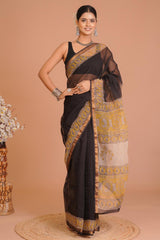 Hand Block Printed Kota Doriya Saree 08
