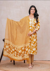 Discharge Print Embroidered Kurta | Pure Cotton | Lightweight & Elegant