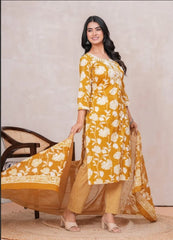 Discharge Print Embroidered Kurta | Pure Cotton | Lightweight & Elegant