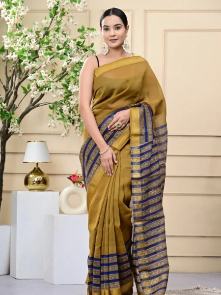 Bagru Handblock Print Maheshwari Silk Sarees