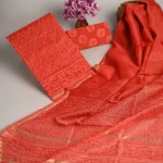 Red Hand-Block Printed Chanderi Silk Suits