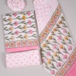 Bagru Grace – Handblock Cotton Suit Set with Malmal Dupatta