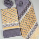 Bagru Grace – Handblock Cotton Suit Set with Malmal Dupatta