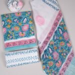 Bagru Grace – Handblock Cotton Suit Set with Malmal Dupatta
