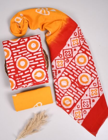 Bagru Grace – Handblock Cotton Suit Set with Malmal Dupatta