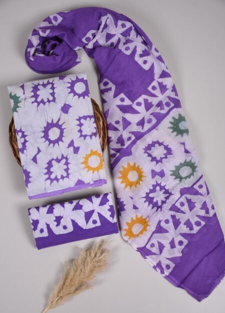 Bagru Grace – Handblock Cotton Suit Set with Malmal Dupatta