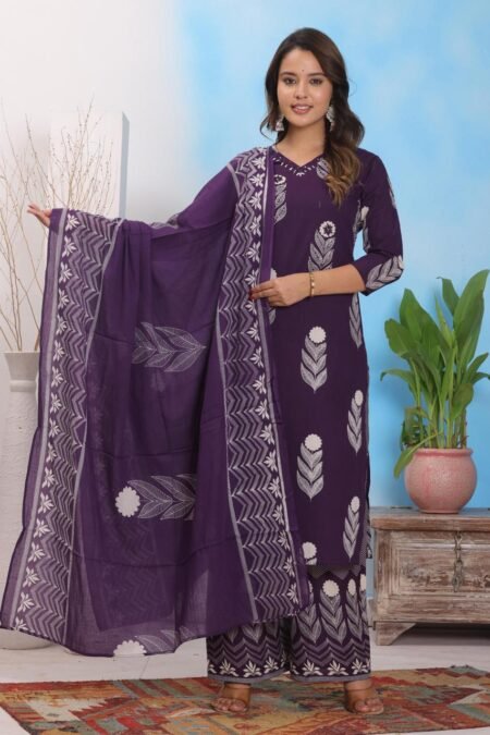 Pure Cotton | Discharge Print with Handwork